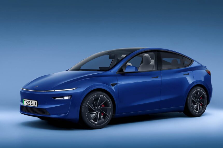 La Tesla Model Y Juniper photographiée avec une barre lumineuse (Photos)